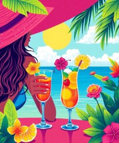 Tropical Cocktail Paint Numbers