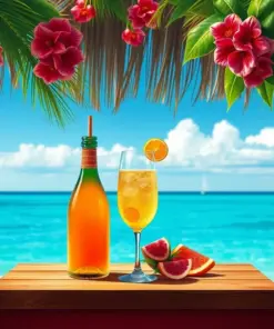 Sipping Tropical Beach Bubbly Paint By Numbers