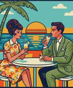 Sipping Vintage Rum Drinks Paint By Numbers