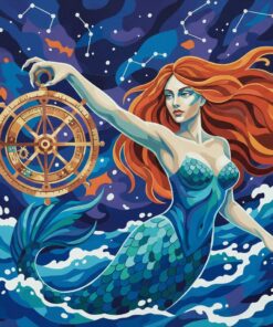 Siren Grasping Vintage Astrolabe Paint By Numbers