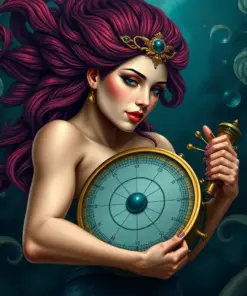 Siren Grasping Vintage Astrolabe Paint By Numbers