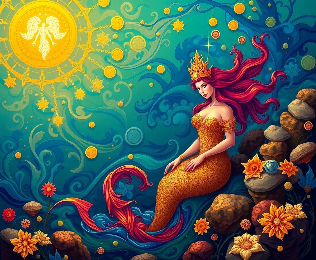 siren-of-sunken-gold-paint-by-numbers-kit-mythical-art