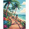 Skating The Tropical Boardwalk Paint By Numbers
