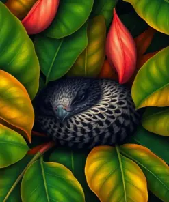 Sleeping Beneath Papaya Leaves Paint By Numbers