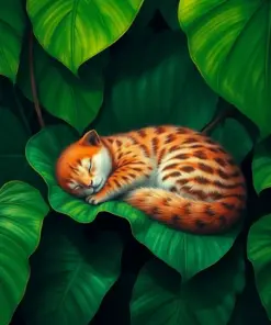 Sleeping Beneath Papaya Leaves Paint By Numbers