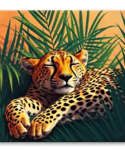 Sleeping Cheetah Palm Shadows Paint By Numbers