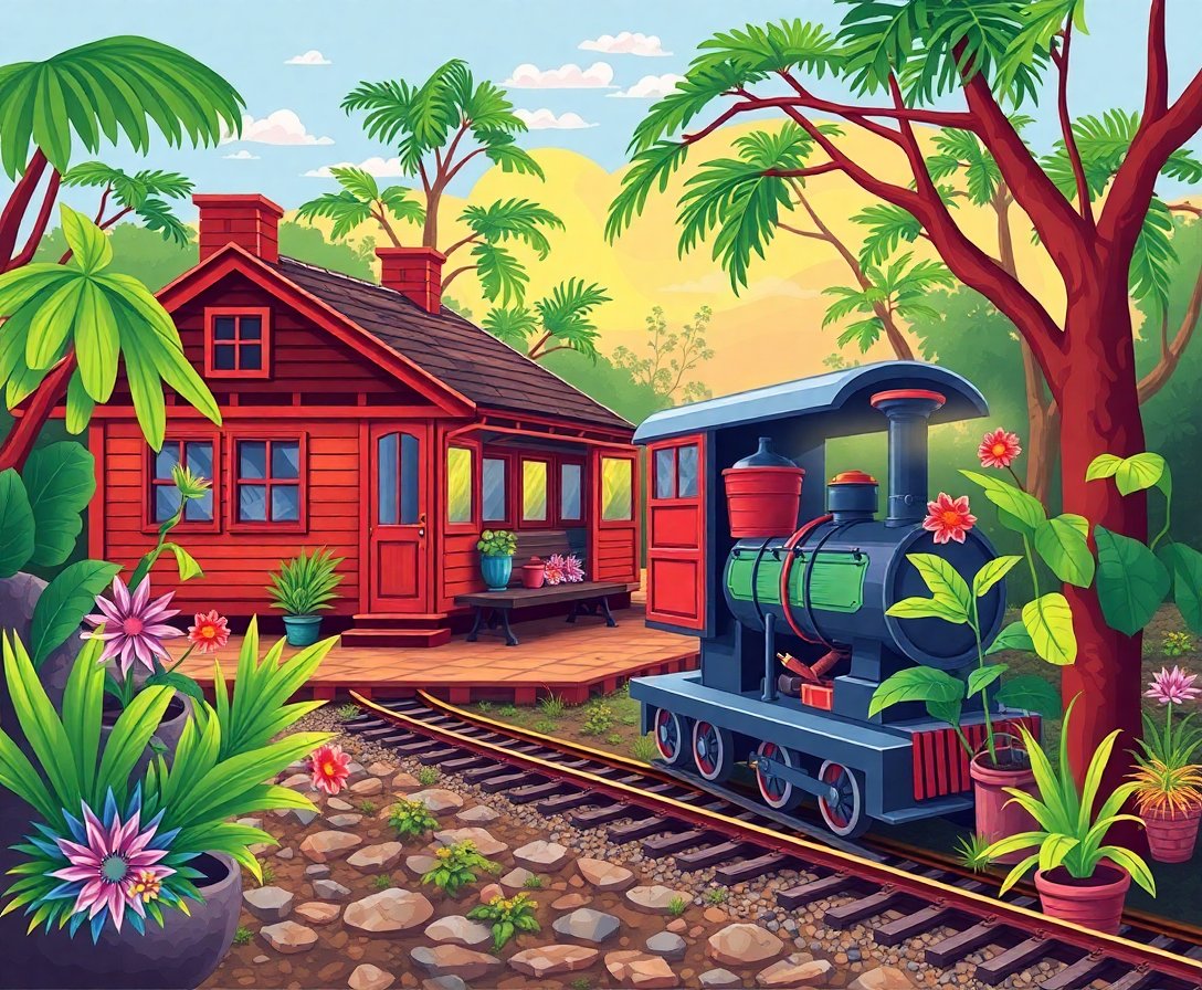 sleepy-jungle-train-station-paint-by-numbers-kit