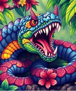 Slithering Tropical Temple Beast Paint By Numbers