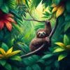 Sloth In Tropical Canopy Paint By Numbers