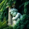 Slumbering Caryatid Beneath Ferns Paint By Numbers