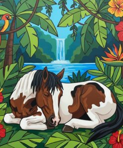 Slumbering Tropical Heritage Equine Paint By Numbers