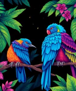 Slumbering Tropical Night Birds Paint By Numbers