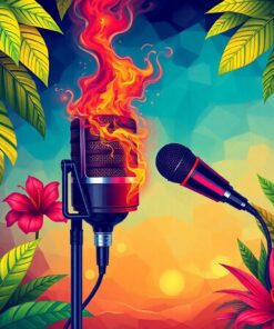 Smoldering Tropical Studio Mic Paint By Numbers