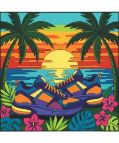 Sneakers In Tropical Sunset Paint By Numbers