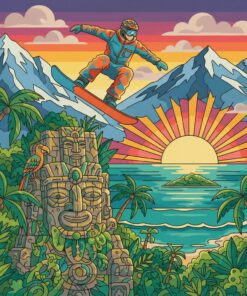 Snowboarder Above Tropical Idol Paint By Numbers