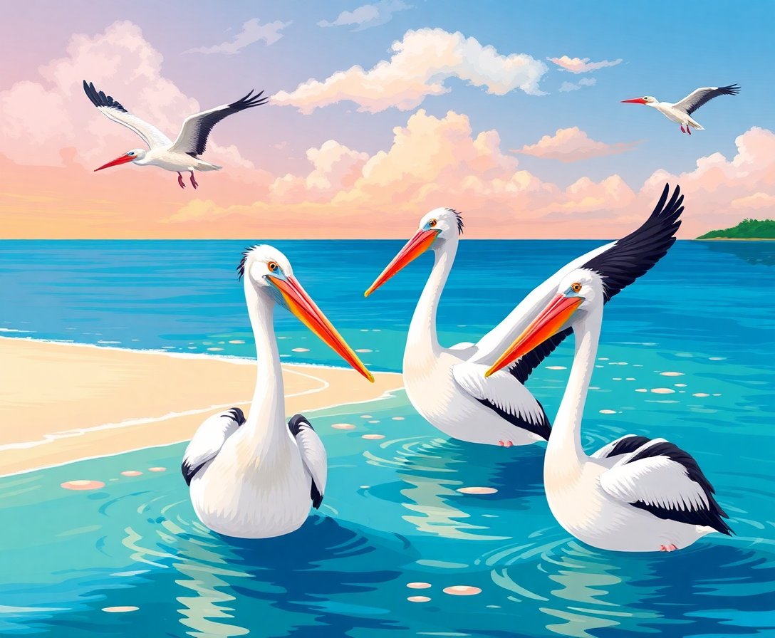 soaring-seaside-vintage-pelicans-paint-by-numbers-kit