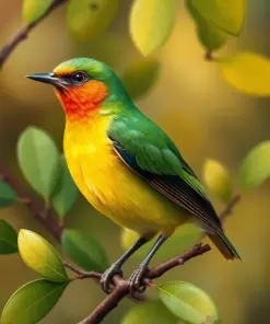 Soft Olive Fig Bird Paint By Numbers