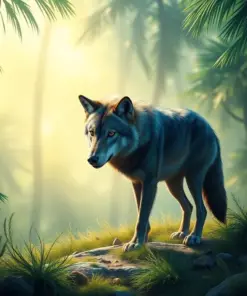 Solitary Palm Trail Wolf Paint By Numbers