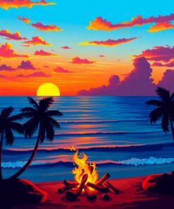 Sunset Fire Paint Numbers