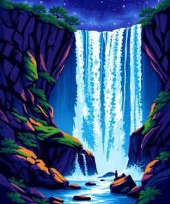 Waterfall Shadows Paint Numbers