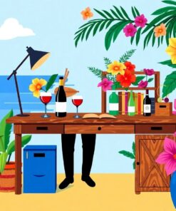 Sommelier Tropical Work Desk Paint By Numbers