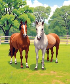 Grazing Steeds Paint Numbers