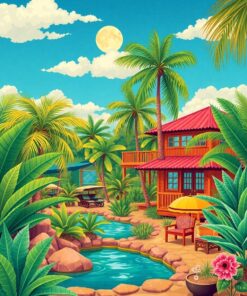 Tropical Oasis Paint Numbers