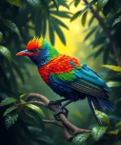 Spangled Cotinga Jungle Shadows paint by numbers
