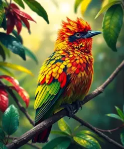 Spangled Cotinga Jungle Shadows paint by numbers