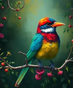 Spanish Moss Bird Realism Paint By Numbers