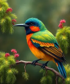 Spanish Moss Bird Realism Paint By Numbers