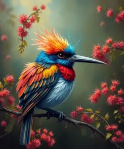 Spanish Moss Bird Realism Paint By Numbers