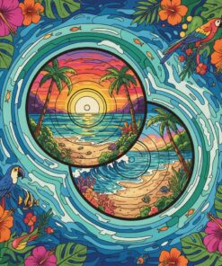 Spinning Tropical Beach Records Paint By Numbers