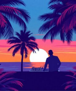 Spinning Under Palm Leaves Paint By Numbers