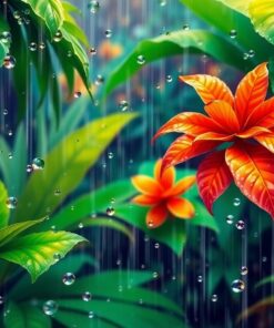 Tropical Raindrops Paint Numbers