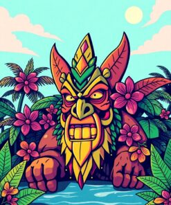 Tiki God Paint Numbers