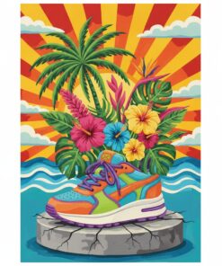 Sprouting Tropical Retro Sneaker Paint By Numbers