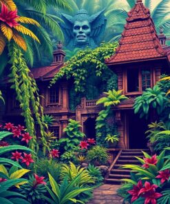 Tropical Temple Paint Numbers