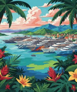 Spying Tropical Harbor Cruisers Paint By Numbers
