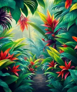 Stalking Through Tropical Foliage Paint By Numbers