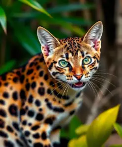 Stalking Tropical Spotted Cat Paint By Numbers
