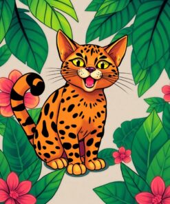 Tropical Feline Paint Numbers