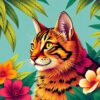 Stalking Vintage Tropical Feline Paint By Numbers