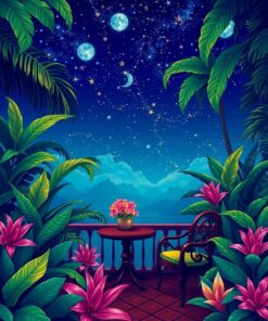 Tropical Fronds Paint Numbers