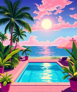 Poolside Retreat Paint Numbers