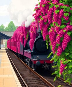 Magenta Vines Paint Numbers