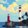 Tropical Lighthouses Paint Numbers