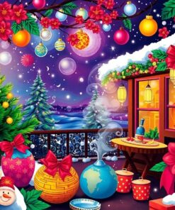 Steaming Exotic Christmas Punch Paint By Numbers