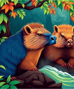Steaming Rainforest Capybara Clan Paint By Numbers