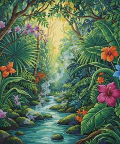 Steamy Fern Valley Base Paint By Numbers